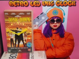 From Dusk till Dawn Retro LED backlit VHS Case Desk or wall Clock. Man cave. - £20.08 GBP