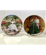 2 Gone With The Wind Collection Plates &quot;Scarlett&quot; &amp; &quot;Scarlett&#39;s Green Dr... - £23.55 GBP