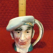 Character Face Mug, Cup - Made in Japan Sticker - Man with Beret - $3.79