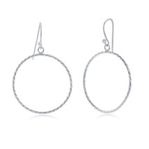 Sterling Silver Twisted Rope Design Circle Earrings - £24.37 GBP