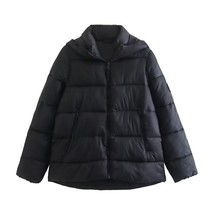 ZACK RAIN Women Oversize Green Hooded Fluffy Cotton Jacket 2022 Fall/Winter Ladi - £57.68 GBP