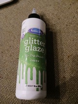 Satin Ice Green Glitter Glaze - 10oz - Bottle Vanilla Flavor Decorating Frosting - £11.87 GBP