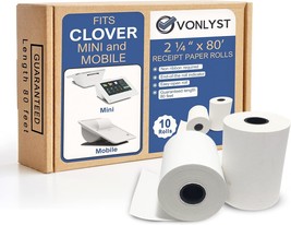 Receipt Paper for Clover Mini and Clover Mobile Thermal Printer 2 1 4 x 80 10 ro - £29.46 GBP