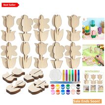 Wooden Flower Painting Kit for Spring Home Decor and Gifts Multicolored - $20.74