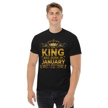 This King was Born in January Happy Birthday to Me Unisex T-Shirt, Funny... - $19.79+