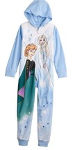 Disney Frozen Hooded Union Suit 1 Pc Fleece Pajamas  Size 6 Sleepwear FR... - £17.33 GBP