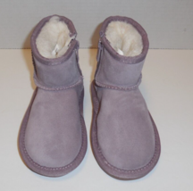Koolaburra By Ugg Koola Mini Girls 6 Toddler Purple Suede Fur Winter Ankle Boots - £47.44 GBP