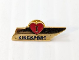 Vintage I Love Kingsport Pin Hat Or Lapel Pin Tennessee Gold Tone Pinback - $12.82