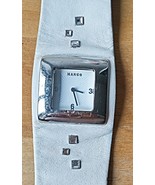 Vintage Mango watch with white wrist strap 100ft water-resistant with rh... - €17,05 EUR
