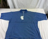 NWT Geographic Polo Shirt Mens XXL 2XL Blue Striped Summer Comfort Golf - $14.85