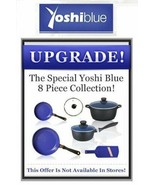 Yoshi Blue Diamond infused Ceramic Non-Stick Cookware 8 pc. Set - As Seen on TV - £46.70 GBP