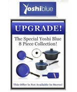 Yoshi Blue Diamond infused Ceramic Non-Stick Cookware 8 pc. Set - As Seen on TV - £47.30 GBP