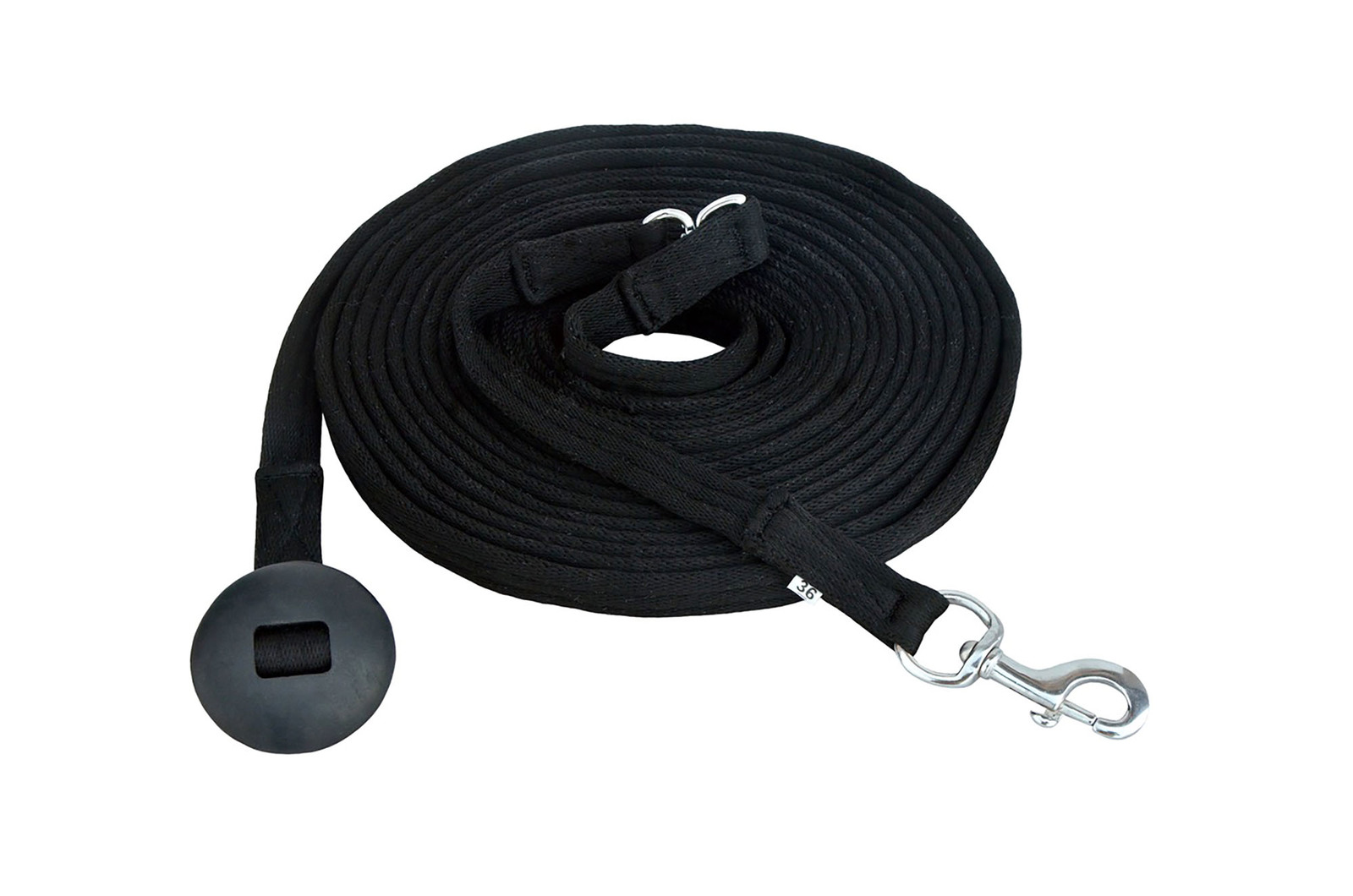 Horse Long Soft Cotton Web Lunge Line Black 98J01 - $29.99