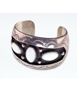 Navajo Sterling Silver Mother of Pearl Cuff Bracelet - $562.47 CAD