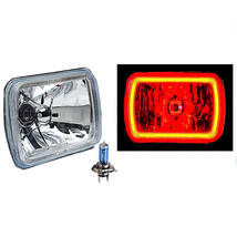 (1) 7X6&quot; Red COB LED Glass/Metal Headlight Halogen H4 Light Bulb Headlamp - £39.29 GBP