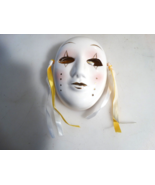 Decorative 4 Inch Wall Hanging Face Mask Hand Painted Porcelain Mardi Gras - £9.38 GBP