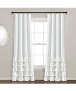 Allison Ruffle 100% Blackout White Curtain Panels (sold as pair) 40&quot; X 9... - $714.24 MXN