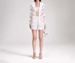 Self-Portrait - 3D Cotton Lace Shorts - £138.08 GBP