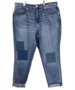 Women&#39;s Sz 10/30 Universal Thread Cropped Boyfriend Denim Jeans Patch Cu... - $14.24