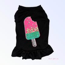 Pink Ice Cream Sequin Embroidered Cotton T-Shirt - £31.58 GBP