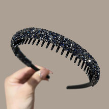 Non-slip Rhinestone Hair Hoops Elastic Headbands  Bands Women Toothed  F... - £12.76 GBP