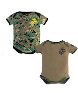Two-Pack Baby Bodysuit Set with Marine Corps Logo - USMC Pride Starts Early - £23.52 GBP