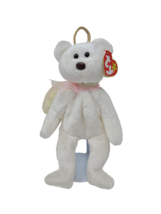 Beanie Babies - Halo Bear (White with Pink Iridescent Wings &amp; Neck Bow) ... - £12.65 GBP