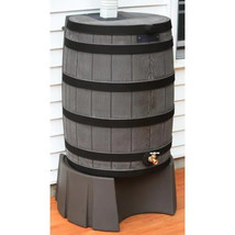 Rain Barrel Stand 50 Gal 12.5&quot; Garden Decor Oak Weather Fading Bulging R... - $172.99