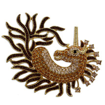 LO2405 - Gold White Metal Brooches with Top Grade Crystal  in Multi Color - $94.54 CAD