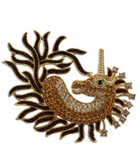 LO2405 - Gold White Metal Brooches with Top Grade Crystal  in Multi Color - $94.54 CAD