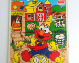 Vintage Playskool Sesame Street E-I-E-I Elmo 9 Piece Wooden Puzzle #315-38 - $11.63