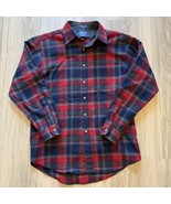 Vtg Pendleton Size M Men&#39;s Red Blue Long Sleeve Plaid 100% Pure Virgin W... - $1,006.48 MXN