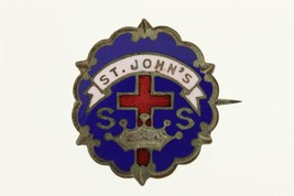 Vintage Estate Costume Jewelry Service Pin St Johns Sunday School Attend... - $12.80