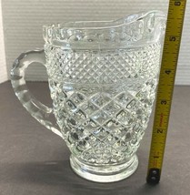 VTG Anchor Hocking Wexford Clear Glass Water Pitcher Diamond Cut 16 oz 5.5&quot; Tall - £12.03 GBP