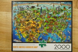 Buffalo North America Wonders Map 2000PC Jigsaw Puzzle Worked Once Complete - $14.84