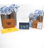 MCM Navy Blue Vintage Jacquard Monogram Visetos Leather Card Case Holder NWT - $172.76