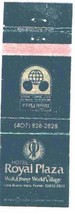 Matchbook Cover Hotel Royal Plaza Walt Disney World Village Lake Bueno Vista FL - £2.34 GBP