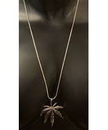 Unisex Fashion 925 Sterling Solid Silver And Alloy Marijuana Leaf Necklace. - $13.85