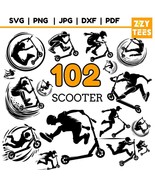 102 Scooter Stunt Silhouette Bundle, Extreme Scooter Rider Clipart, Skat... - €2,54 EUR