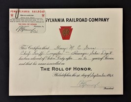 1964 vintage PRR Roll of Honor HARRY GROSS phila pa 43.5 Years of Service CHIEF - £37.59 GBP