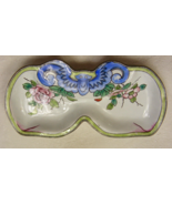 Vintage Enamel Double Spoon Rest Blue Crab Pink Roses 1-b - €25,47 EUR