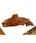 Salmon Fish Wood Carving Pacific Northwest First Nations Lloyd Wilson Ca... - $84.15