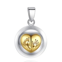 20MM Harmony Ball Baby Feetprint Handprint Pendant Necklace Pregnancy Chime Bola - £18.48 GBP