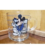 Vintage Anchor Hocking Disney 8.5oz 3.5&quot; Clear Glass Mickey Mouse Break ... - $19.16