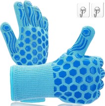 BBQ Grill Oven Work Gloves (Blue) - £10.88 GBP