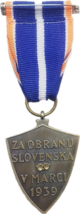 Medalla de fantasía para la defensa de Eslovaquia - marzo de 1939 conmem... - $21.72