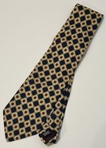 Geoffrey Beene Necktie Neck Tie 100% Silk Classic Gold Blue Red Wide - £6.25 GBP
