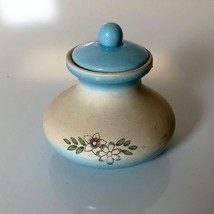Vintage Miniature Ceramic Vanity Jar Floral With Lid - $12.73