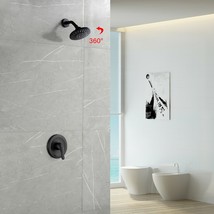Pressure-Balanced Complete Shower System with Rough-in Valve - Matte Black - £108.40 GBP