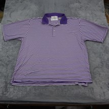 Fairway Greene Shirt Mens 2XL Purple Polo Short Sleeve Collar Stripe Cotton - £18.18 GBP